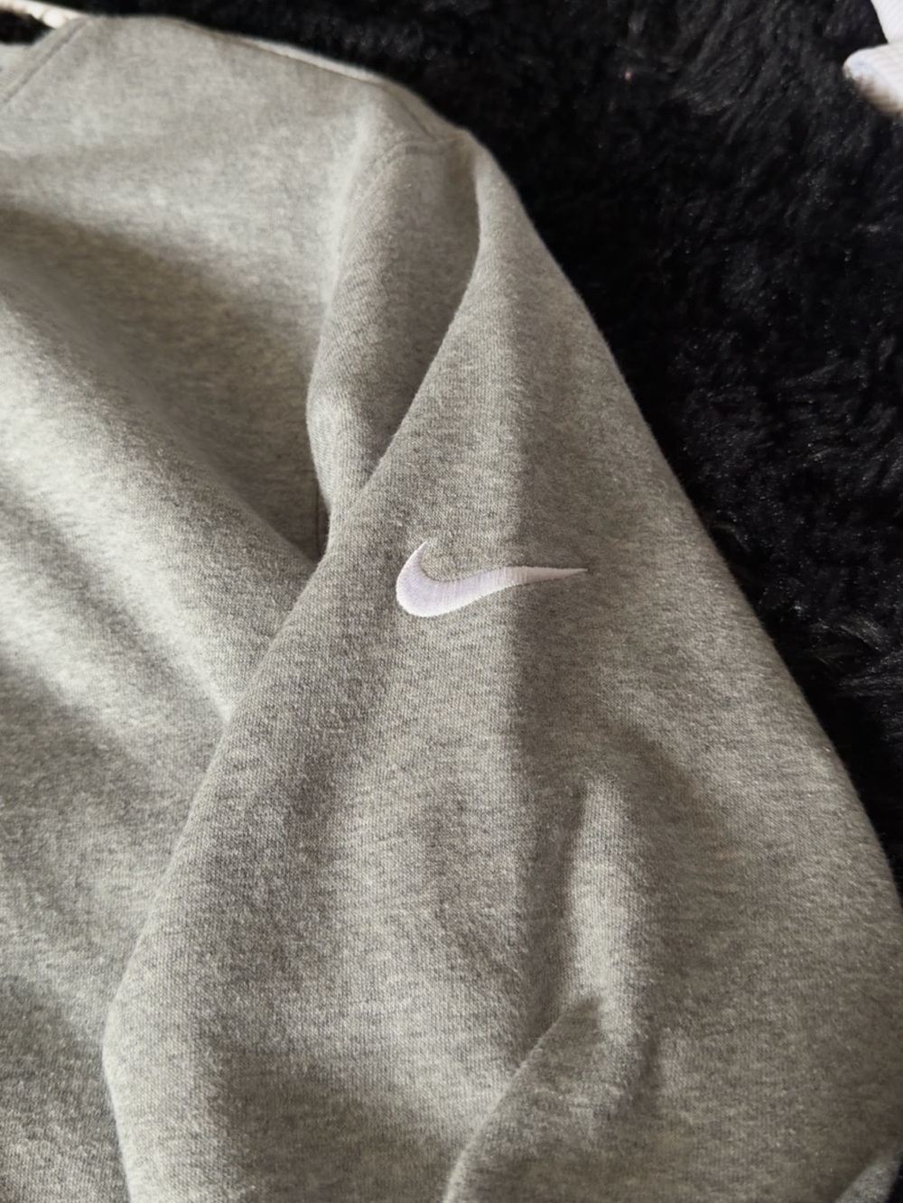 Nike Light Gray Crewneck Sweatshirt with Black Swoosh Tag